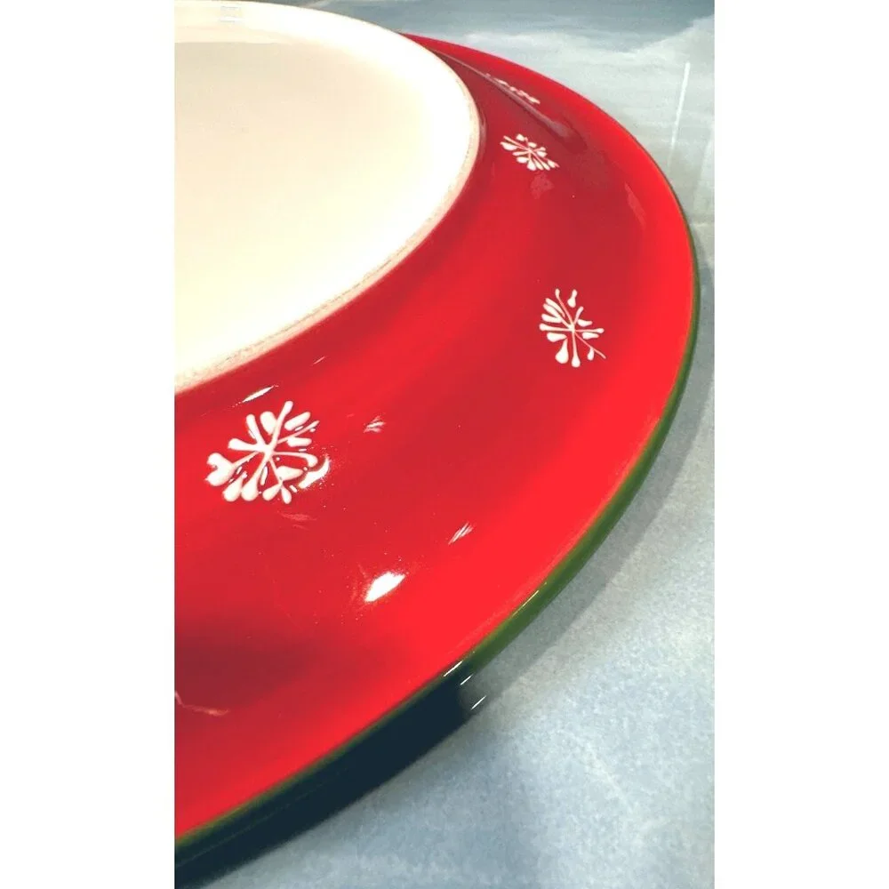 Snow Mates by Noble Excellence Christmas Holiday Plates Snowman and Snowflakes